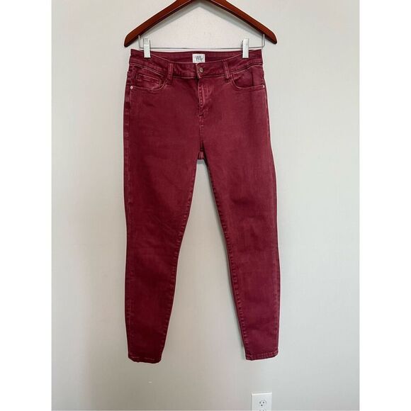 Wash Lab Denim - Wash Lab Fay Weathered Burgundy Straight Leg Mid-Rise Jeans sz 29 NWOT